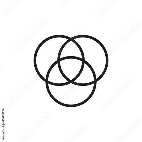 Venn diagram icon editable outline stroke vector eps