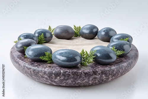 Serene Zen Garden Stones with Sand, and Tranquility.