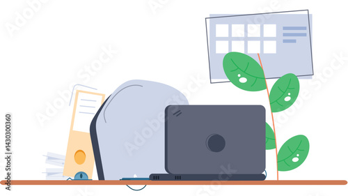 laptop on a desk at night, symbolizing remote work and freelancing, with a calm, focused atmosphere ideal for productivity in a home office