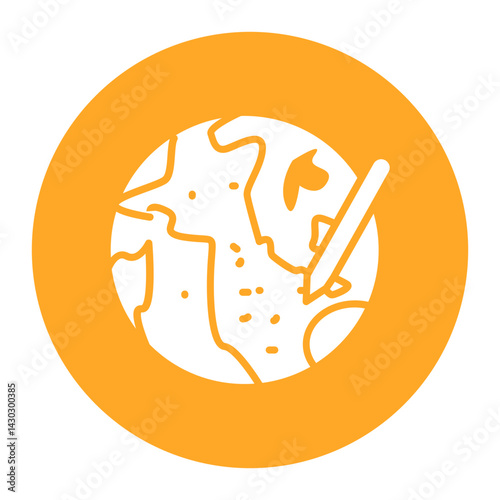 Globe and Pen Icon