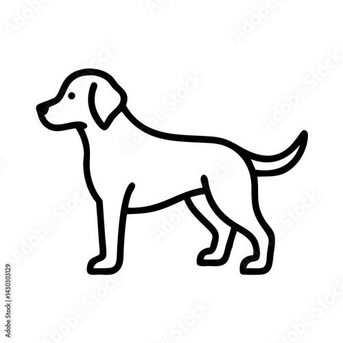 Dog icon in simple black outline on white background