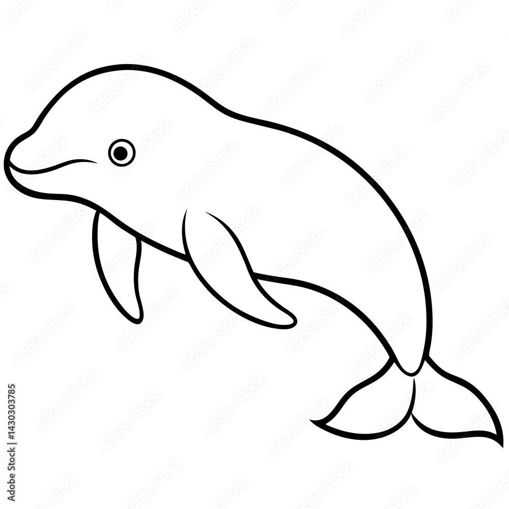 Simple Beluga Whale Vector Outline Simple Beluga Whale Vector Outline