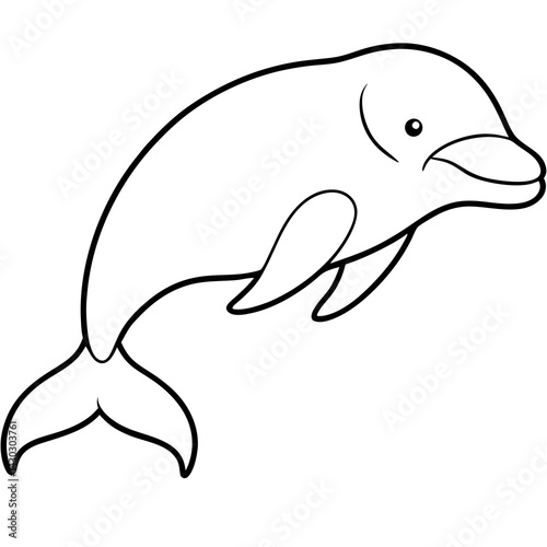 Simple Beluga Whale Vector Outline