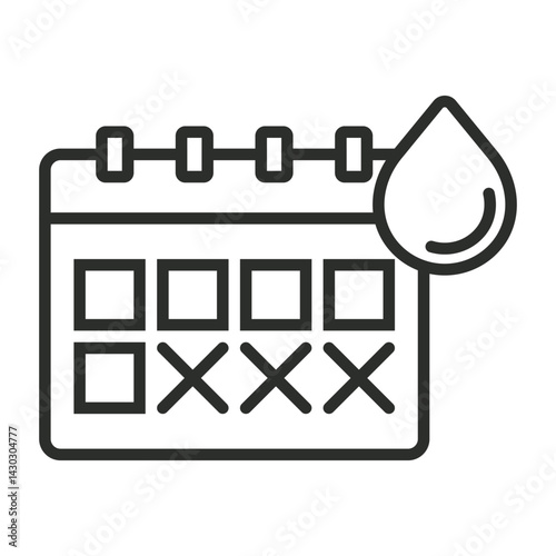 Menstrual Cycle icon, Sexual health day symbol outline icon, editable vector illustration and transparent graphic element. Isolated on white background