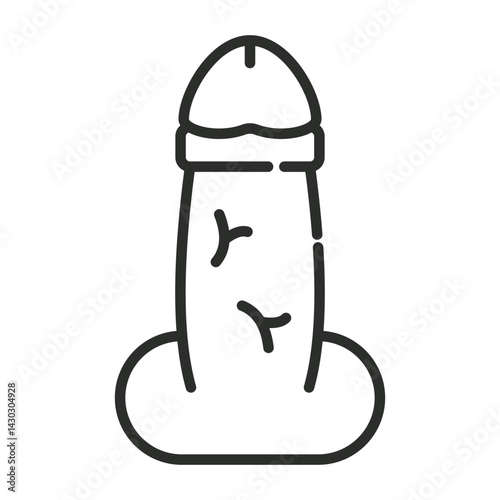 Penis icon, Sexual health day symbol outline icon, editable vector illustration and transparent graphic element. Isolated on white background