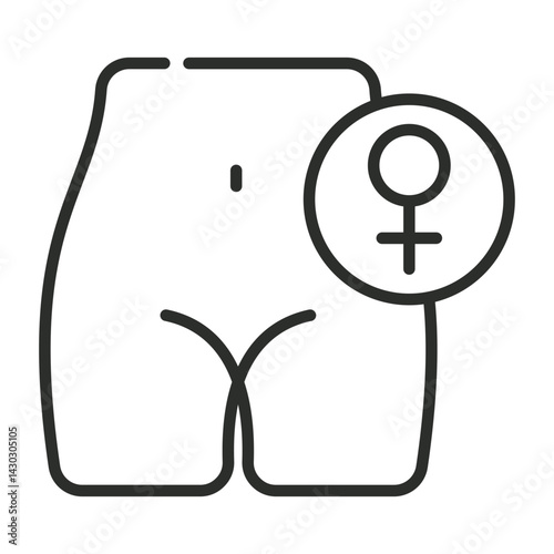 Vagina icon, Sexual health day symbol outline icon, editable vector illustration and transparent graphic element. Isolated on white background