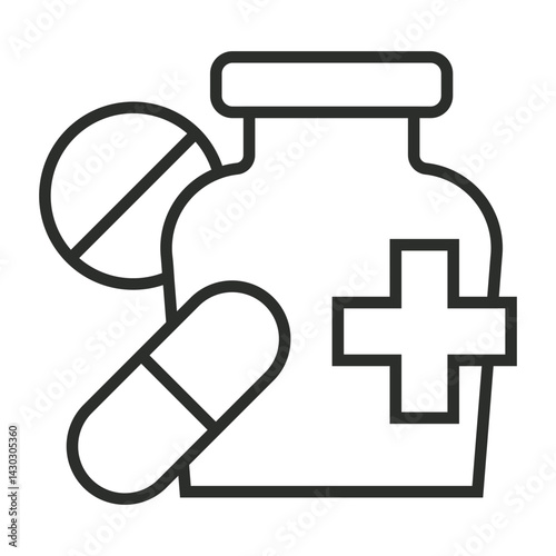 Medicine icon, Sexual health day symbol outline icon, editable vector illustration and transparent graphic element. Isolated on white background