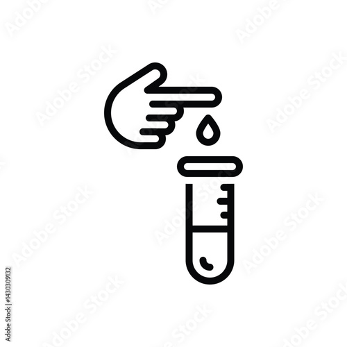 Black line icon for blood test