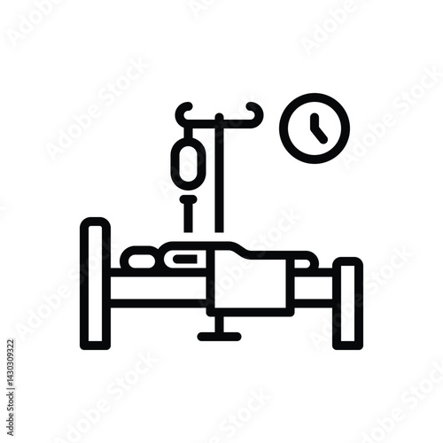Black line icon for blood transfusion