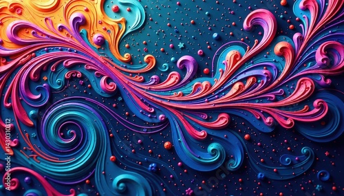 Fluid paisley design creates unified, continuous surface, continuous, textile, motif