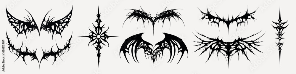 Obraz premium Intricate tribal tattoo designs, element vector set