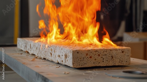 Fiery testing: Material resistance assessment against intense flame exposure