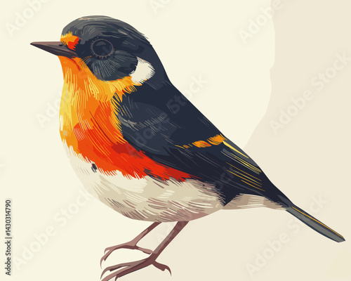 cute little  bird, colorful design, vector illustration