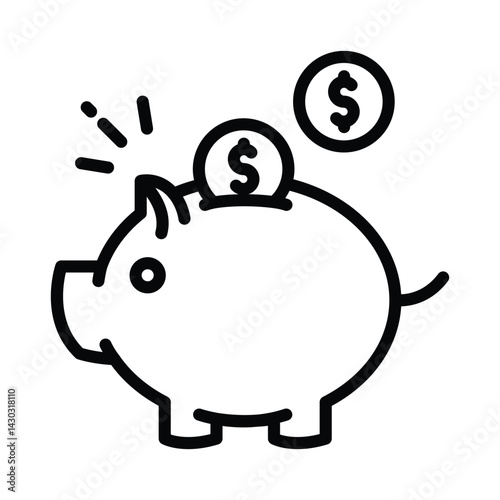 Saving Vector outline icon. Eps10 file 