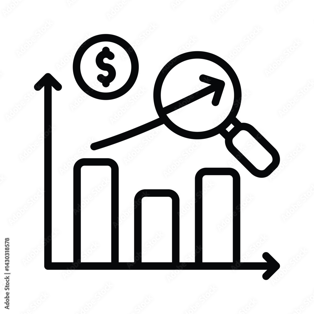 Forecasting Vector outline icon. Eps10 file Forecasting Vector outline icon. Eps10 file