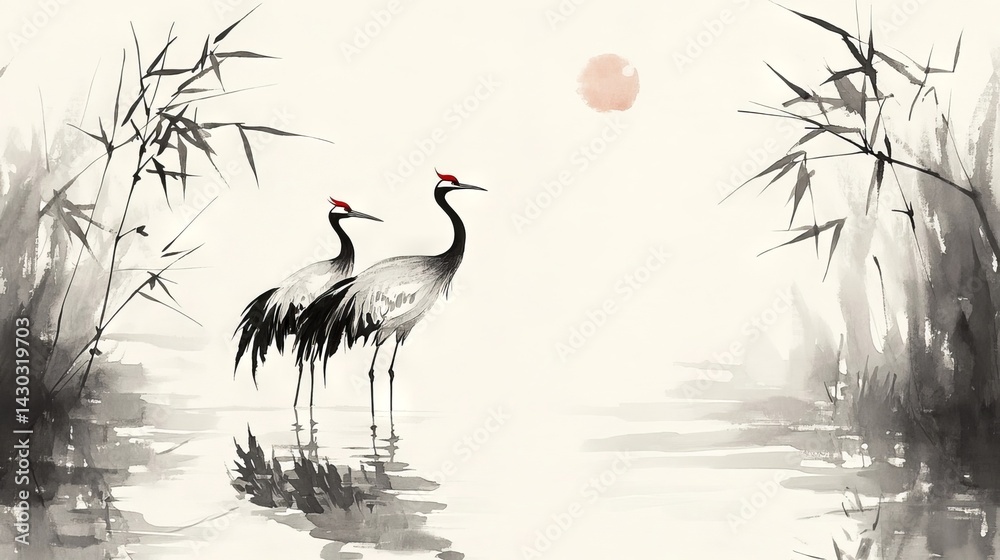 Fototapeta premium heron on the beach