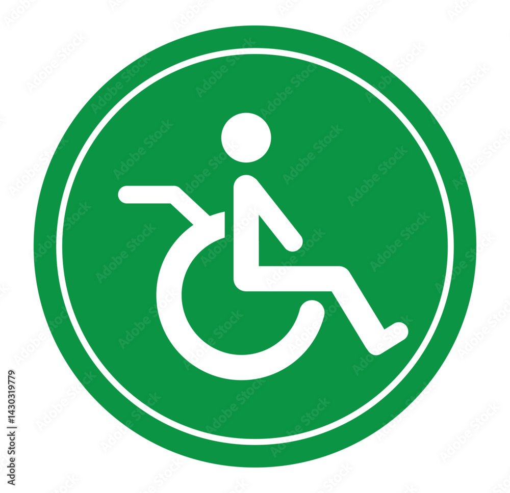 Disabled wheelchair icon, isolated on white. Disable symbol logo, vector eps 10 Disabled wheelchair icon, isolated on white. Disable symbol logo, vector eps 10