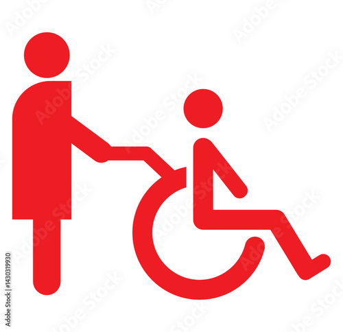 Disabled wheelchair icon, isolated on white. Disable symbol logo, vector eps 10 