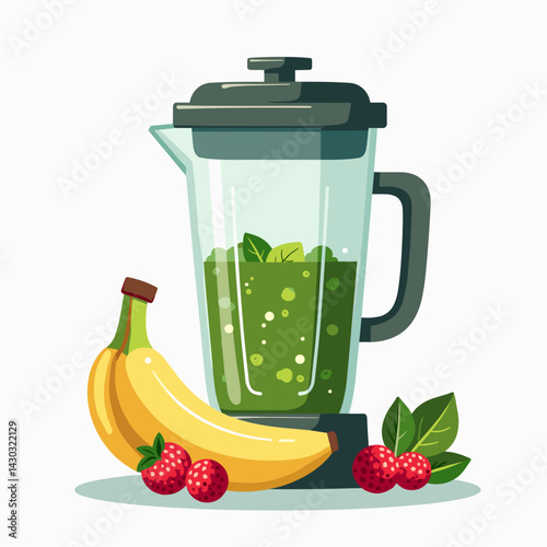 fresh fruit smoothie blender illustration