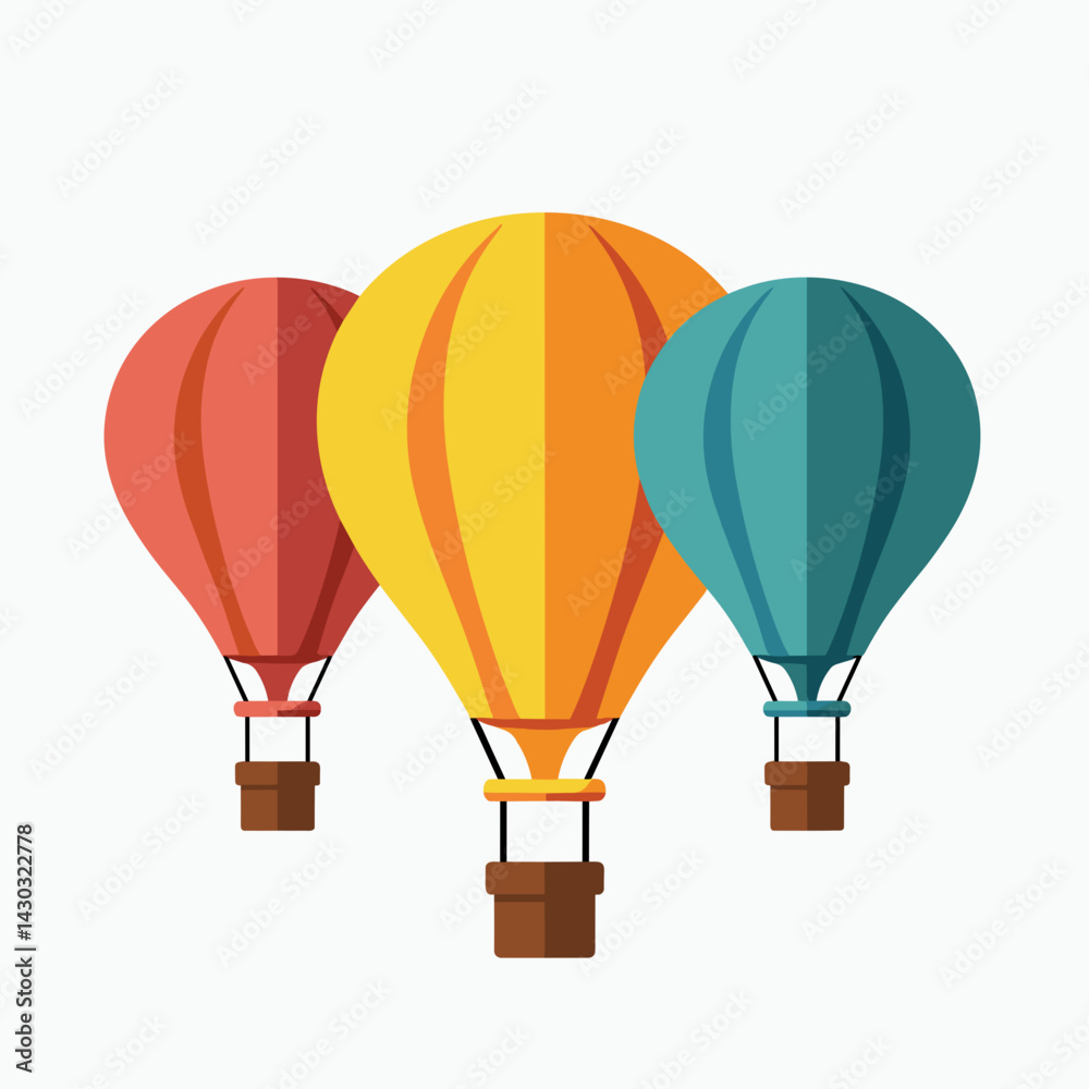 Obraz premium colorful hot air balloons set of three