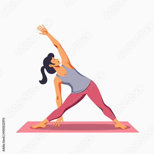 yoga instructor demonstrating downward dog pose on pink mat