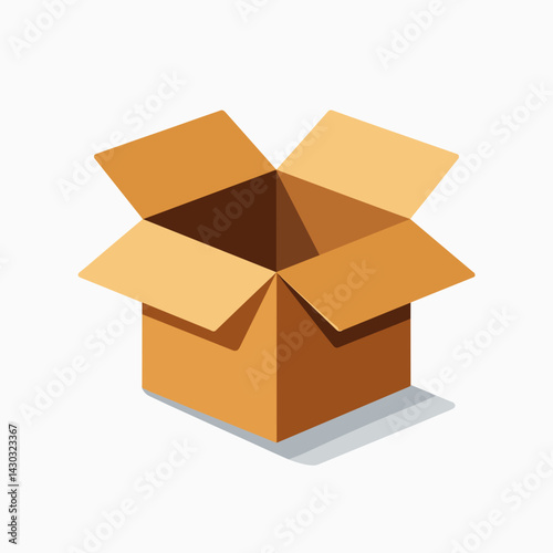 brown cardboard shipping box with flaps open