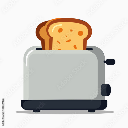 toast with butter icon  digital illustration of toasted bread in a toaster