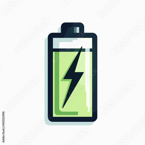 rechargeable battery icon with green liquid inside