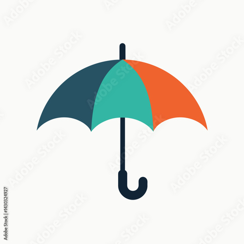 vibrant orange and blue umbrella icon