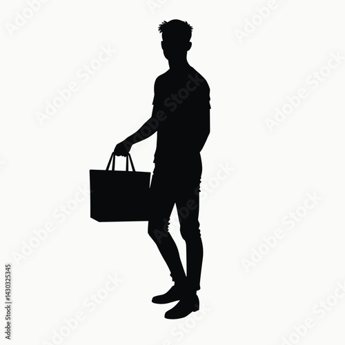 stylish man carrying shopping bag