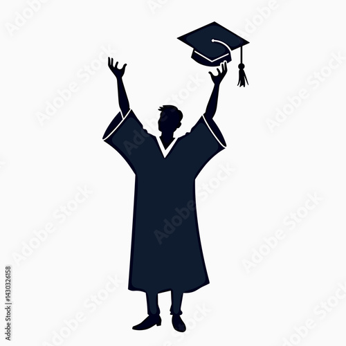 celebratory graduate in black gown with diploma