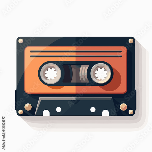 vintage orange cassette tape with black border