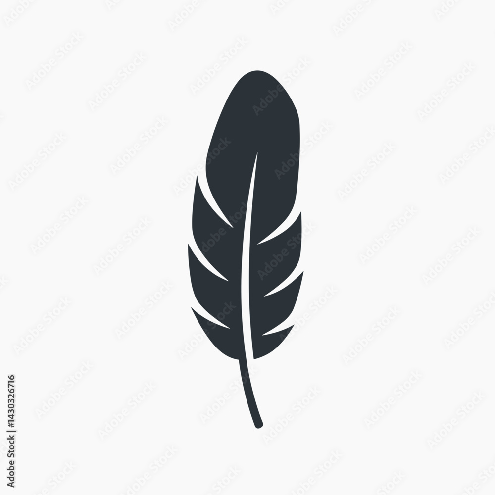 feather icon in black and white feather icon in black and white