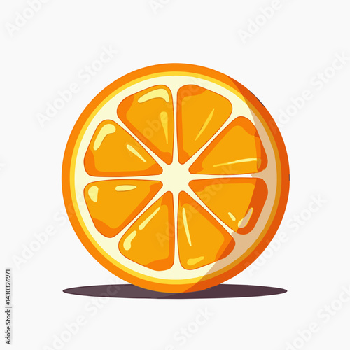 vibrant orange slice of fresh navel orange with juicy pulp
