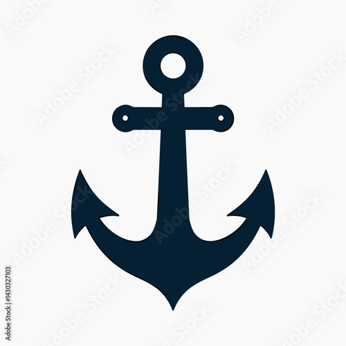 navy blue anchor symbol on white background