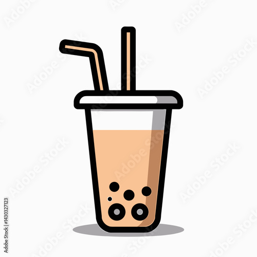 bubble tea with straw and whipped cream