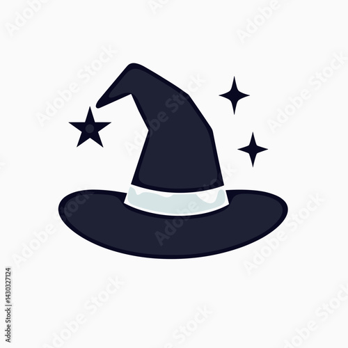 wizards hat illustration with stars and magic