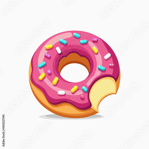 colorful pink doughnut with sprinkles