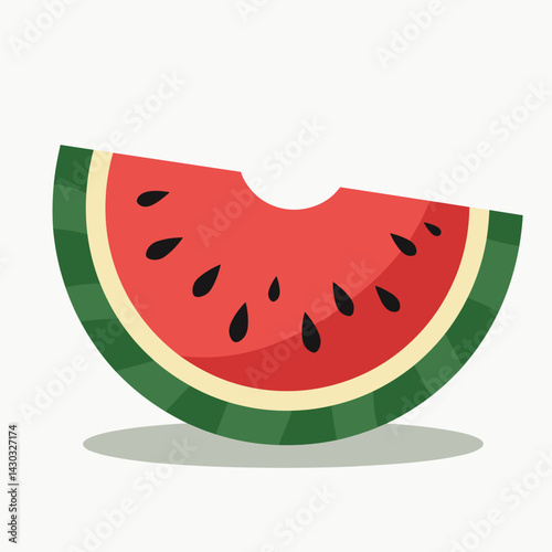 vibrant watermelon slices with green rind  fresh summer fruit illustration