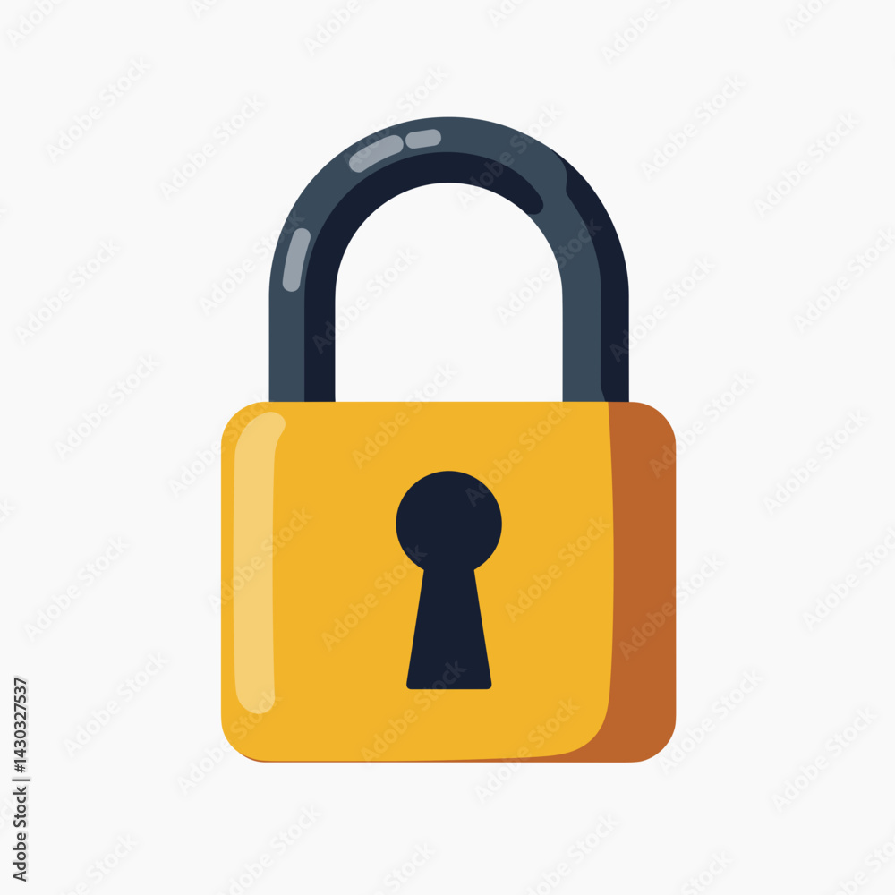 secure data access with yellow locked padlock secure data access with yellow locked padlock