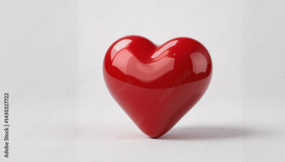 Red Heart Shape on White Surface Red Heart Shape on White Surface