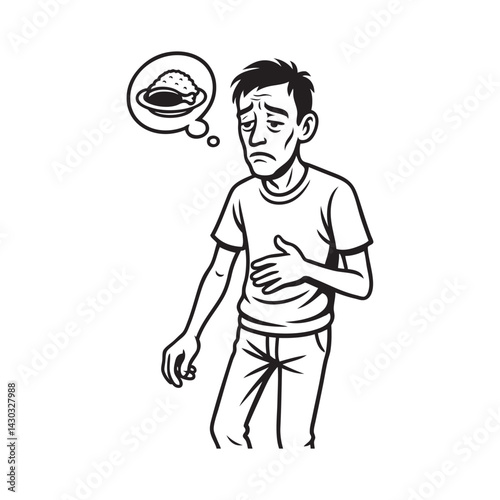 hungry man imagines food