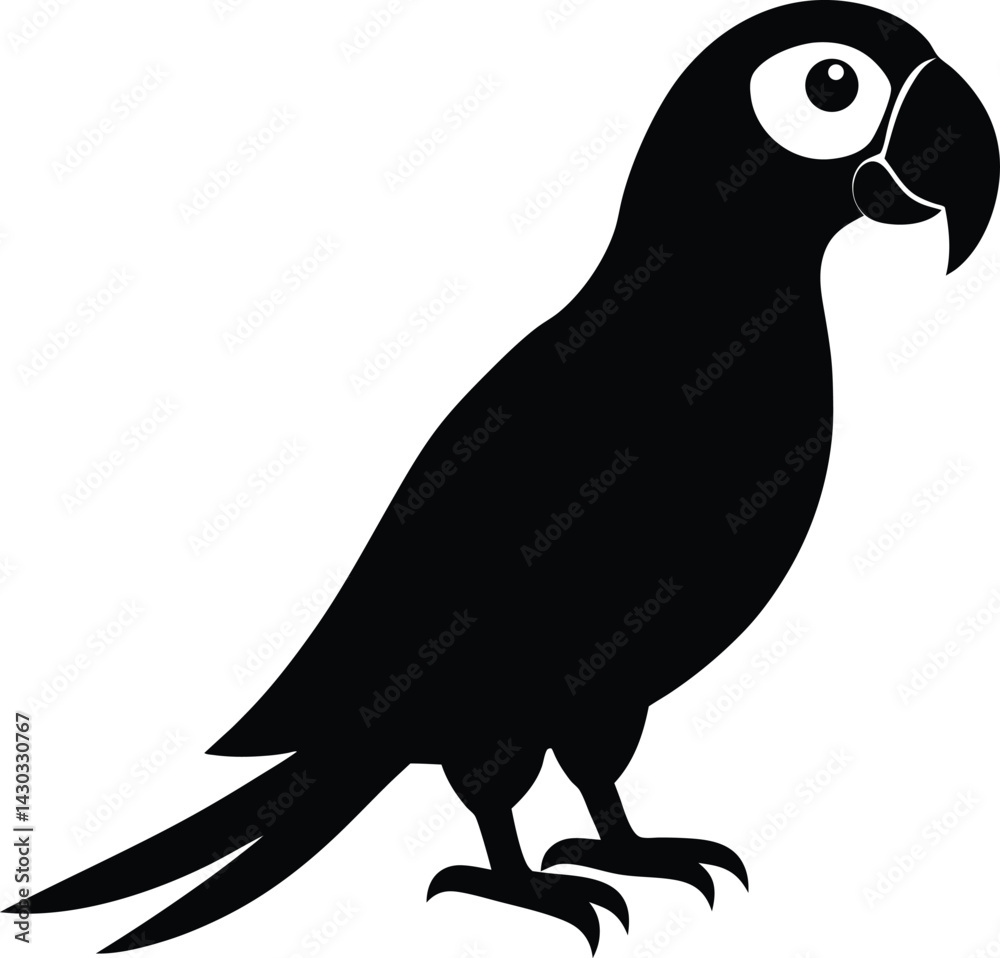 Obraz premium parrot silhouette on white background
