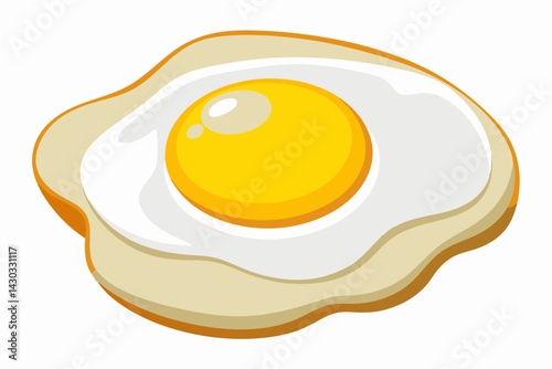 Sunny Side Up Fried Egg with Crispy Edges and Golden Yolk – High-Resolution Food Photography on White Background.