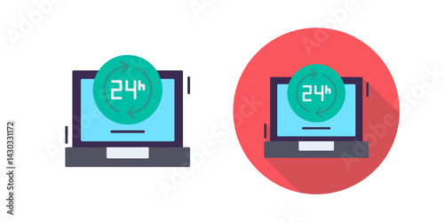 24 Hours Vector Icon