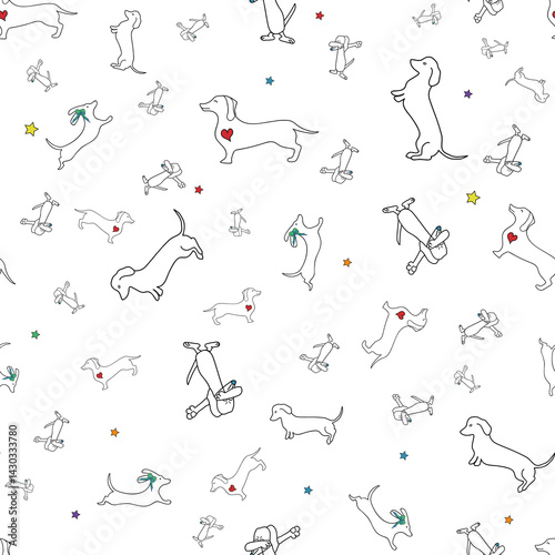 The  Dachshund  story that adopted me .Cartoon and funny pattern surface designs .
