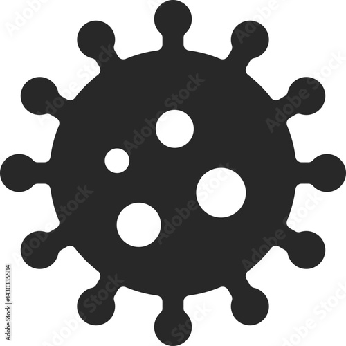 Virus icon with abstract shape for healthcare interface