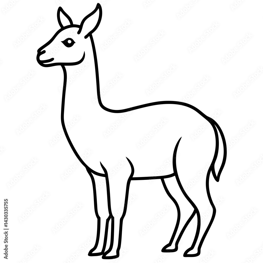 Vicuna in a Single Stroke Vector Design Vicuna in a Single Stroke Vector Design