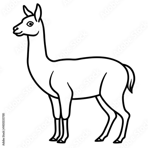 Vicuna in a Single Stroke Vector Design