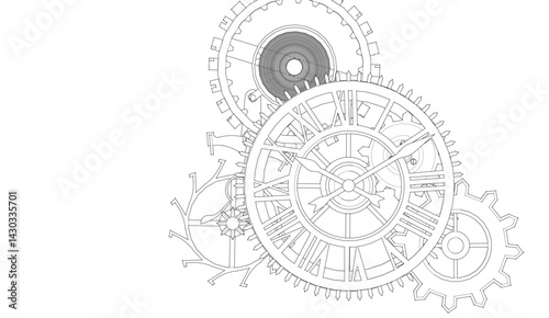 clock graphic symbol 3d illustration